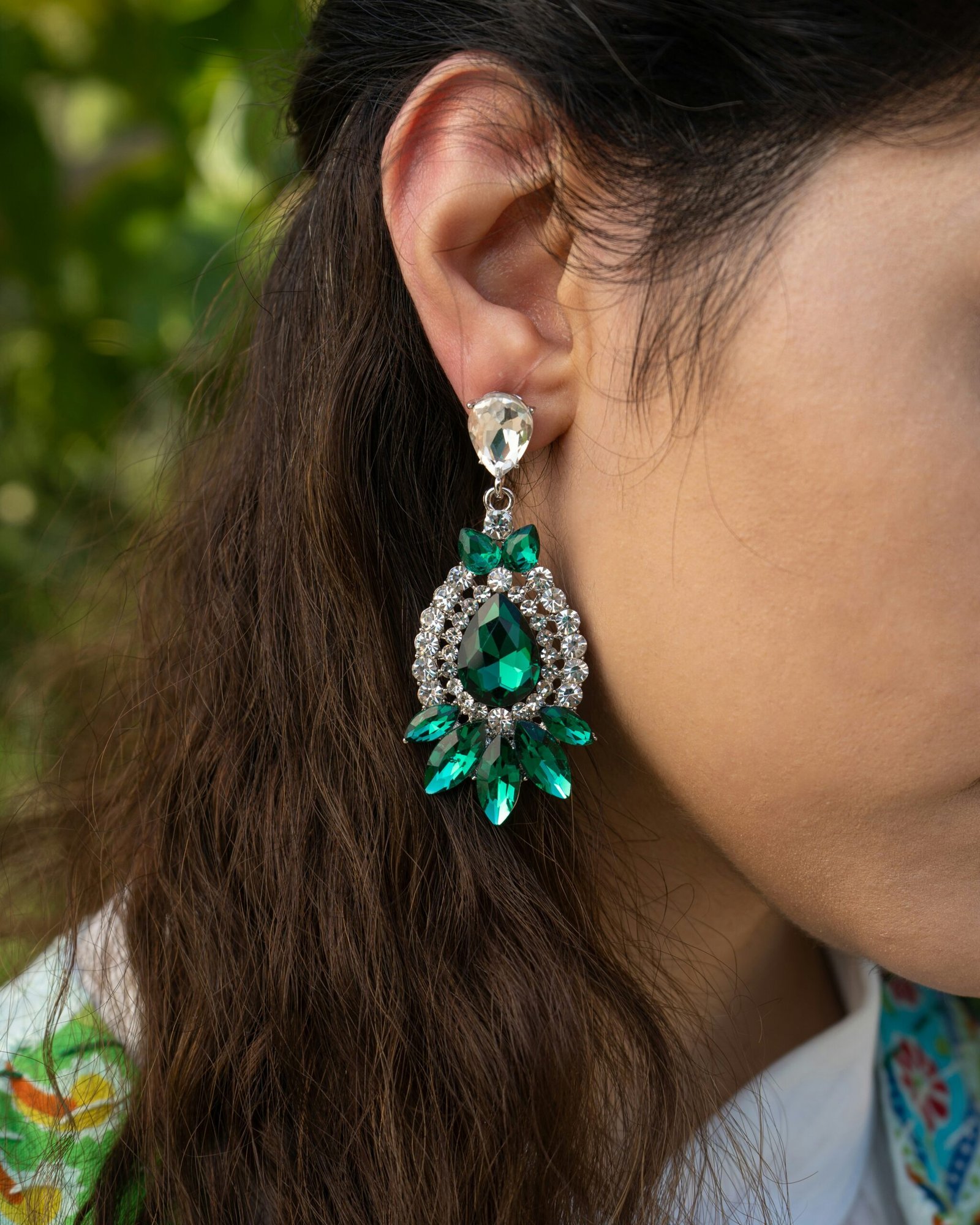 Royal Emerald Drop Earrings for women