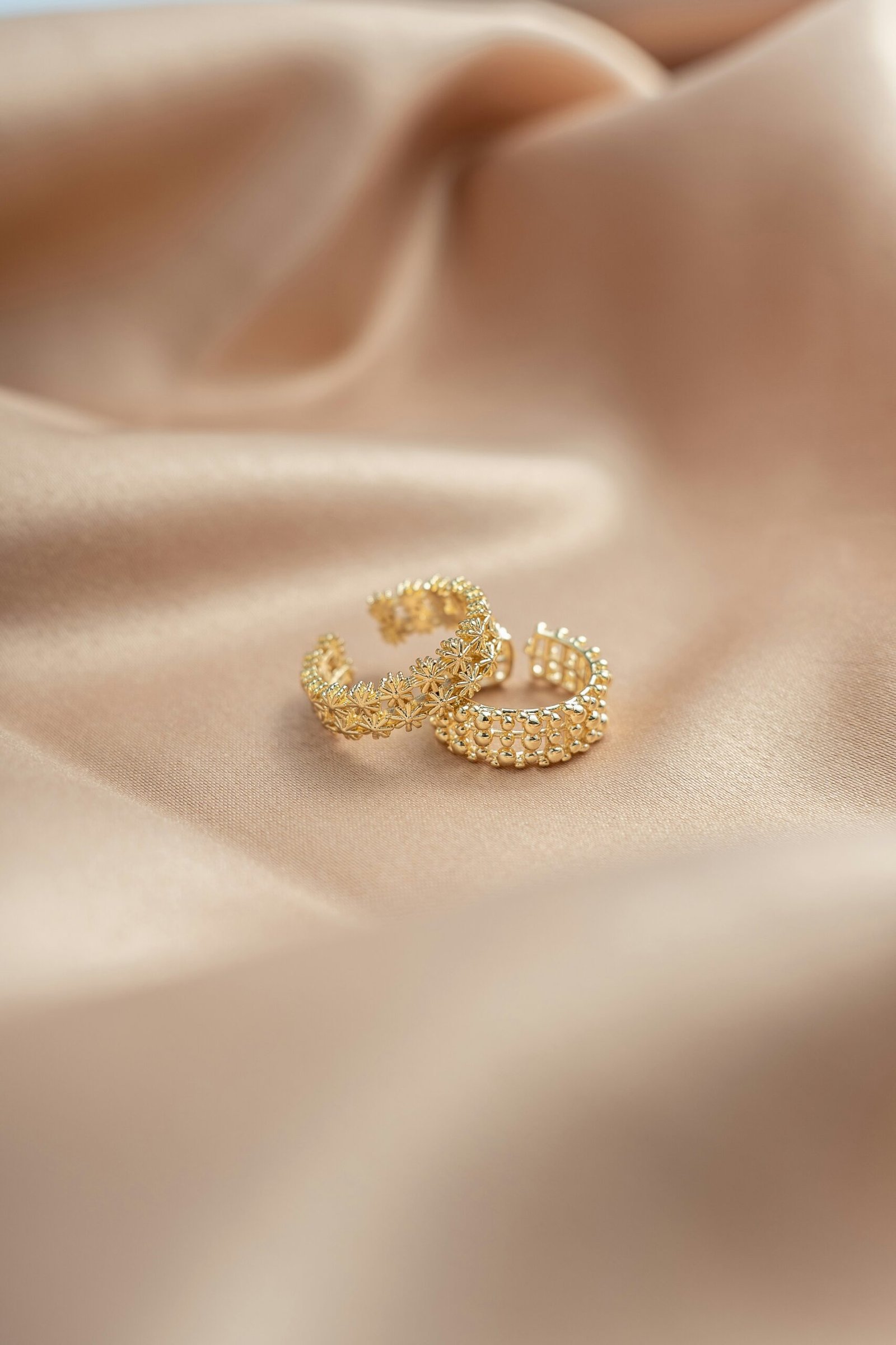 Gold stud earrings for women