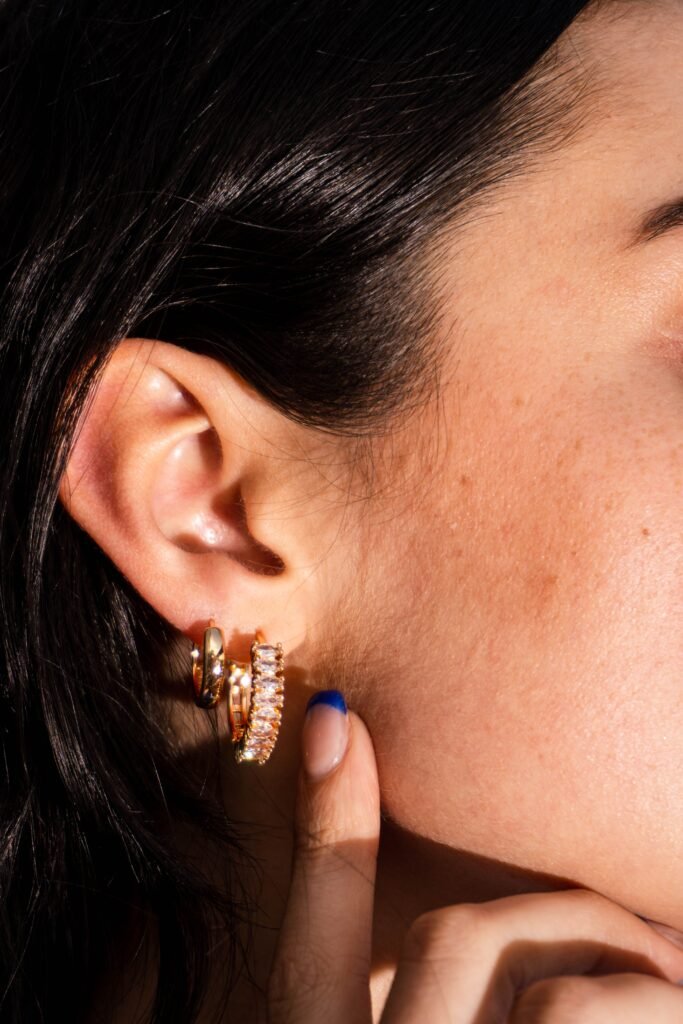 Tiny CZ Huggies earring for women