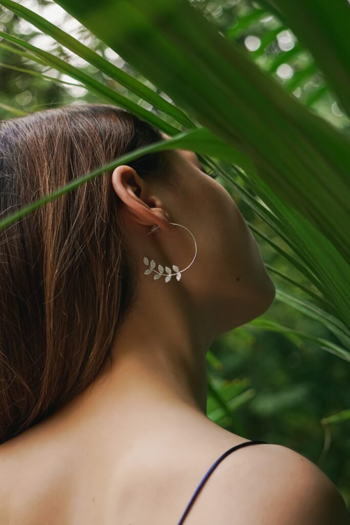 Olive Leaf Hoops earring for women