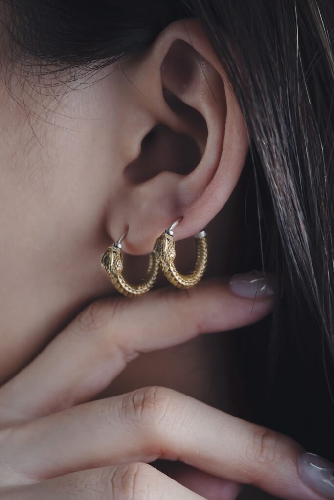 Two-Tone Mini Hoops earring for women