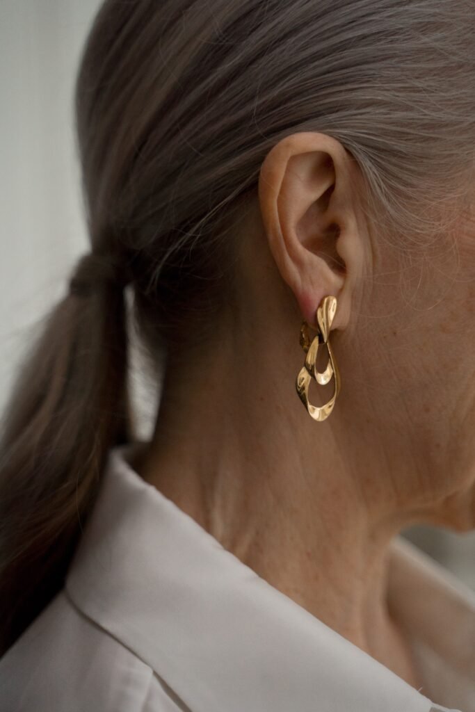 Twisted Gold Studs earring for women