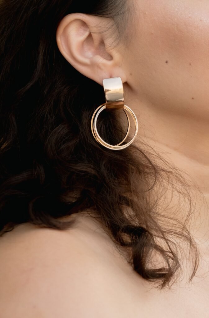 Double-Circle Studs earring for women